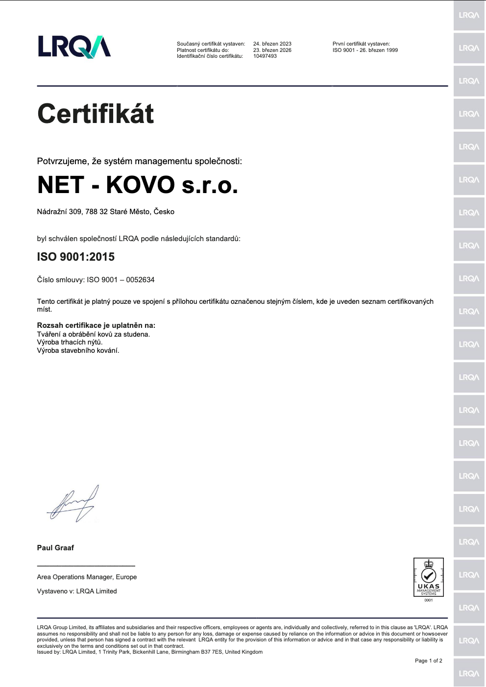 Stáhnout certifikát ISO 9001:2015